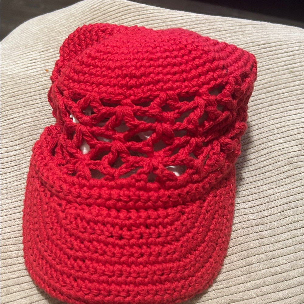 Free People Red Crochet Women's Hat